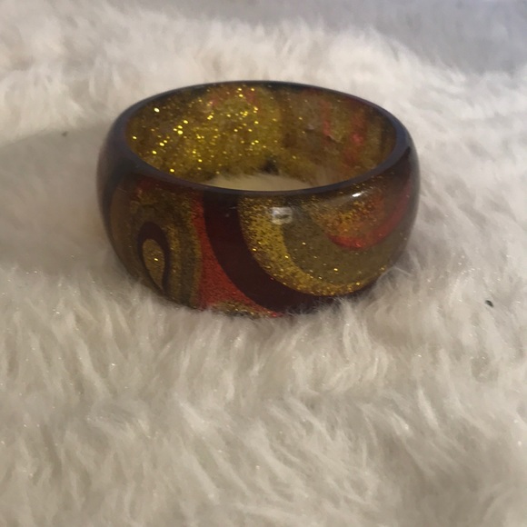“ACRYLIC BANGLE BRACELET” Brown and Sparkly. - Picture 2 of 7